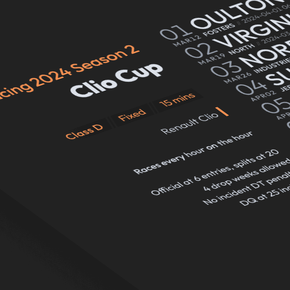 Clio Cup Iracing Official Series Schedules Iracing Official Series