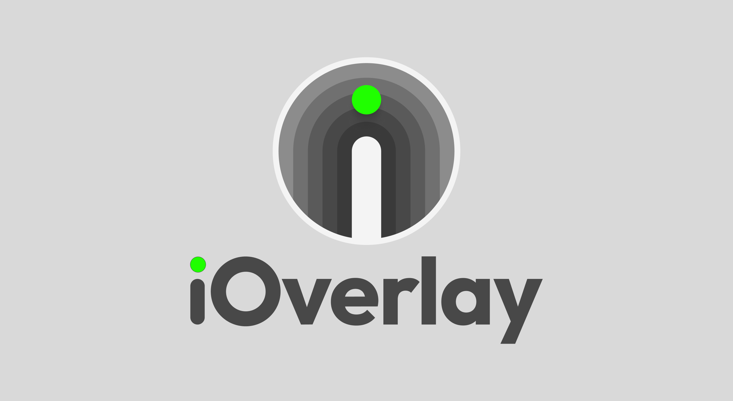 iOverlay identity on a light background